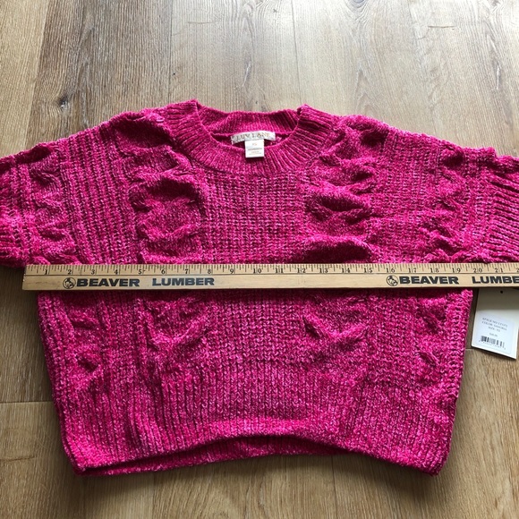 Pink Plush Cropped Sweater by Luv Lane. Super Cozy and Stylish! - Picture 13 of 16